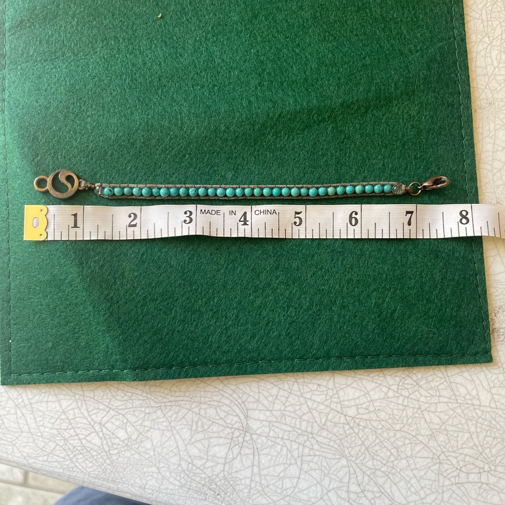 Turquoise Bead Chain Bracelet with Lobster Clasp